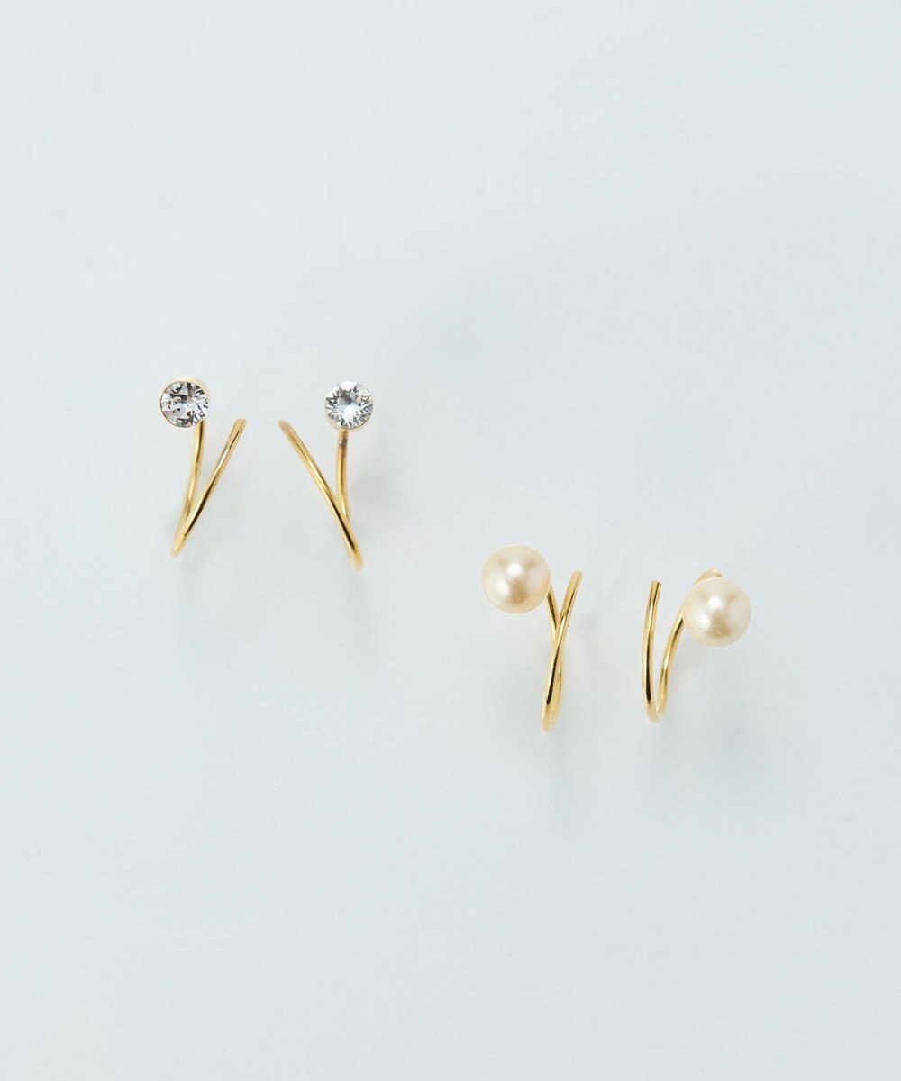 Phoebe 【金属アレルギー対応】ダブルループストーンピアス/ニッケルフリー 