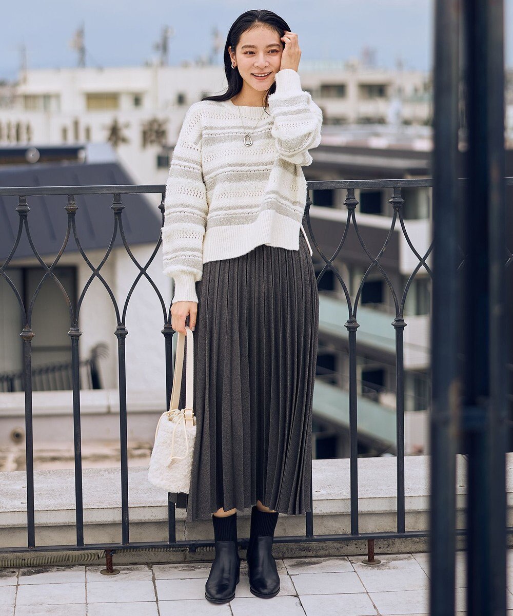 ANY パターンボーダーニット 