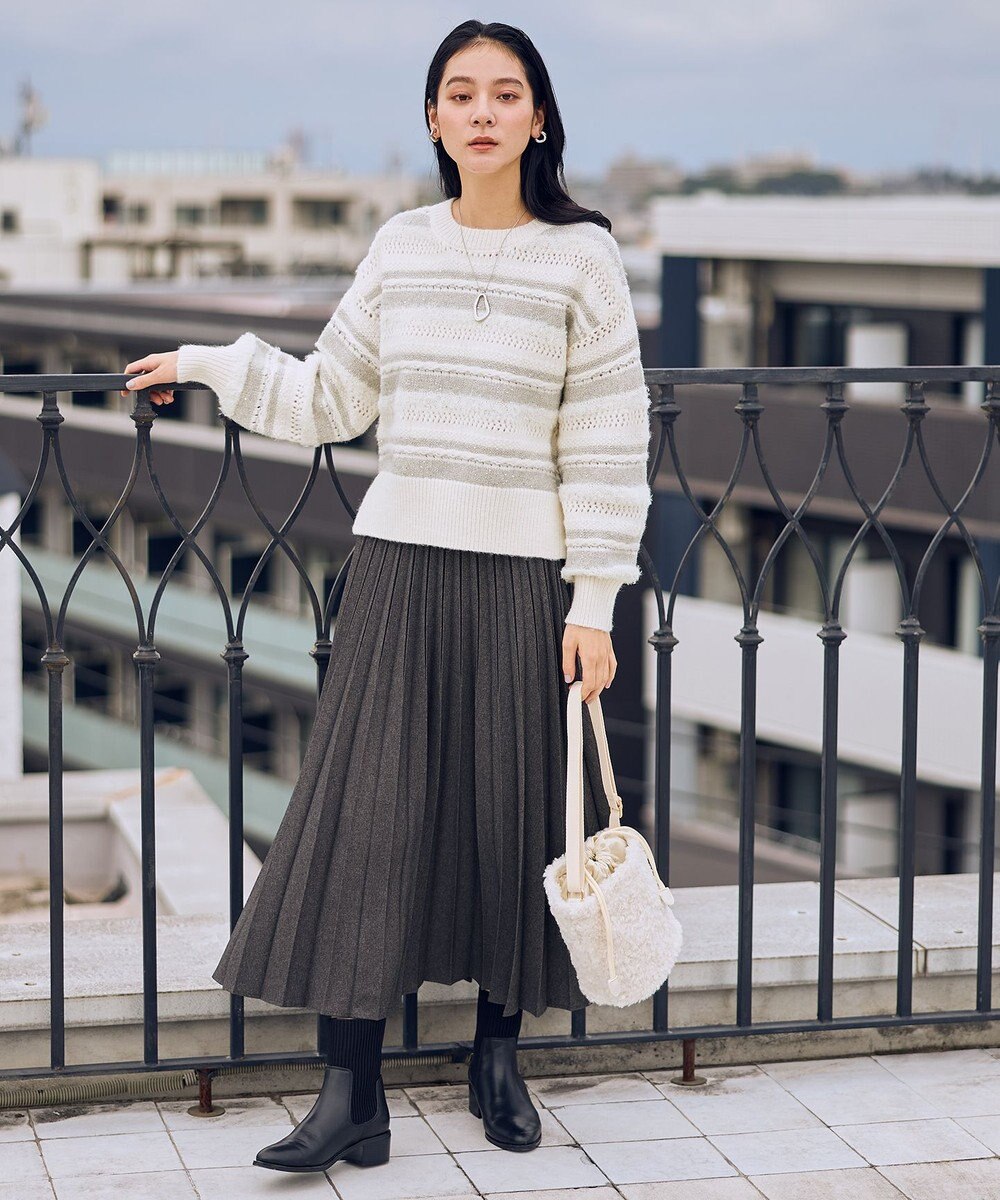 ANY パターンボーダーニット 