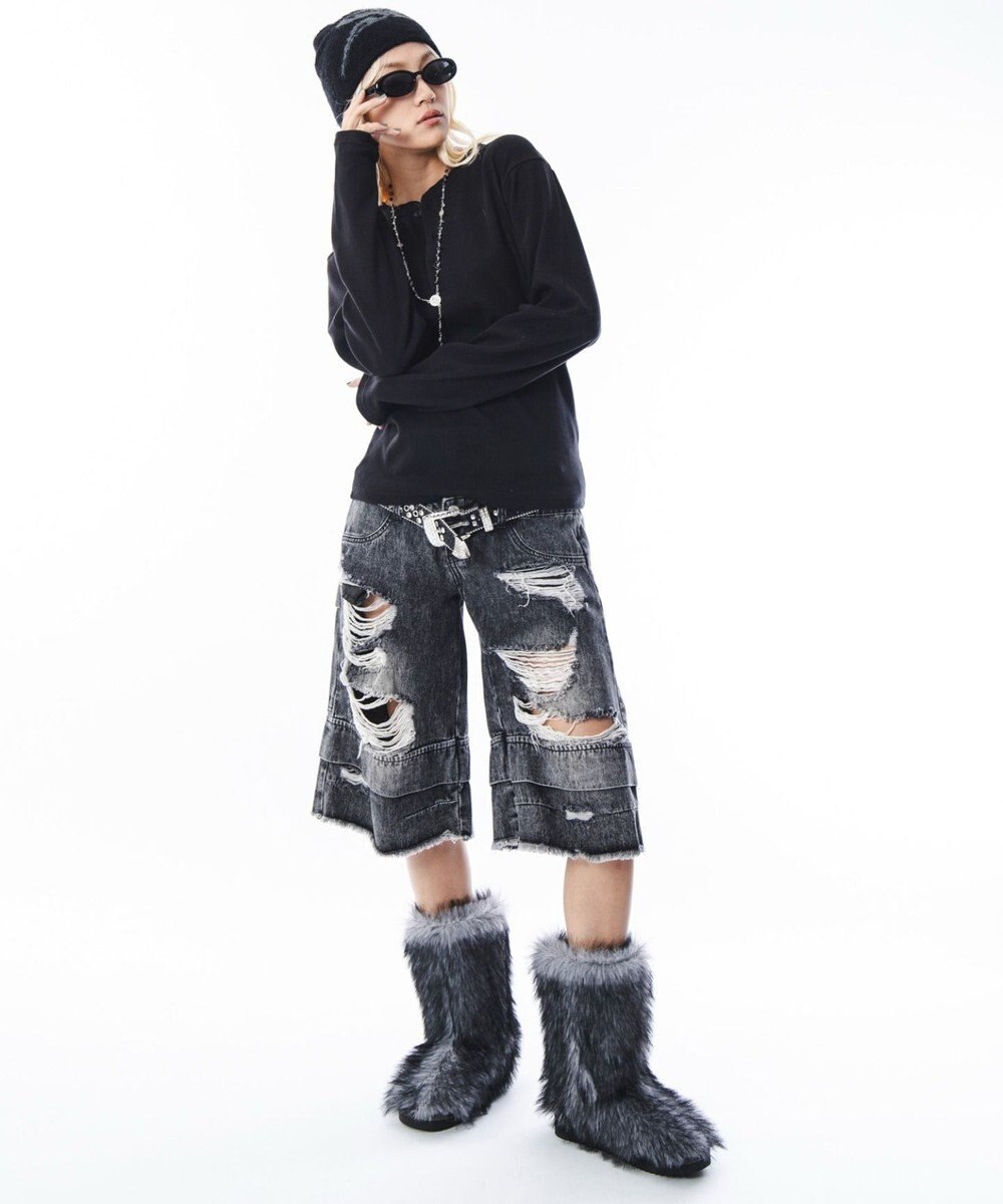 WEGO 【ユニセックス着用ITEM】コンパクトフィットリブヘンリーネックT（LS） 