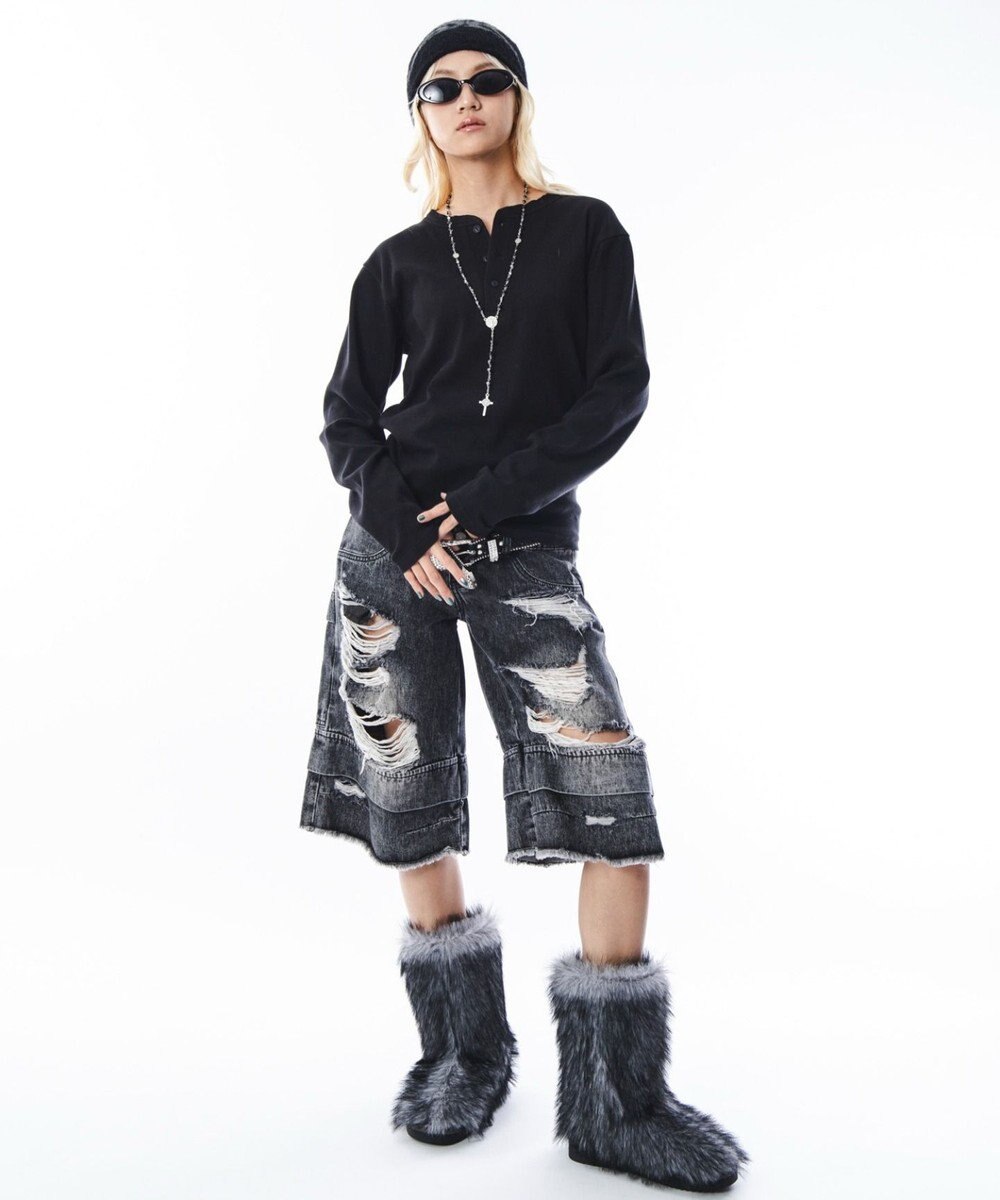 WEGO 【ユニセックス着用ITEM】コンパクトフィットリブヘンリーネックT（LS） 