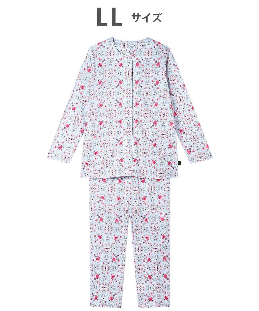 WACOAL パジャマ 長袖 長ズボン 綿100%(本体) 天竺素材 ミントン レディース NDX563 /ワコール 