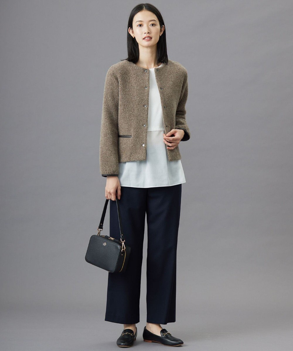 J.PRESS LADIES 【WEB限定】パイルジャージー ノーカラー ブルゾン 