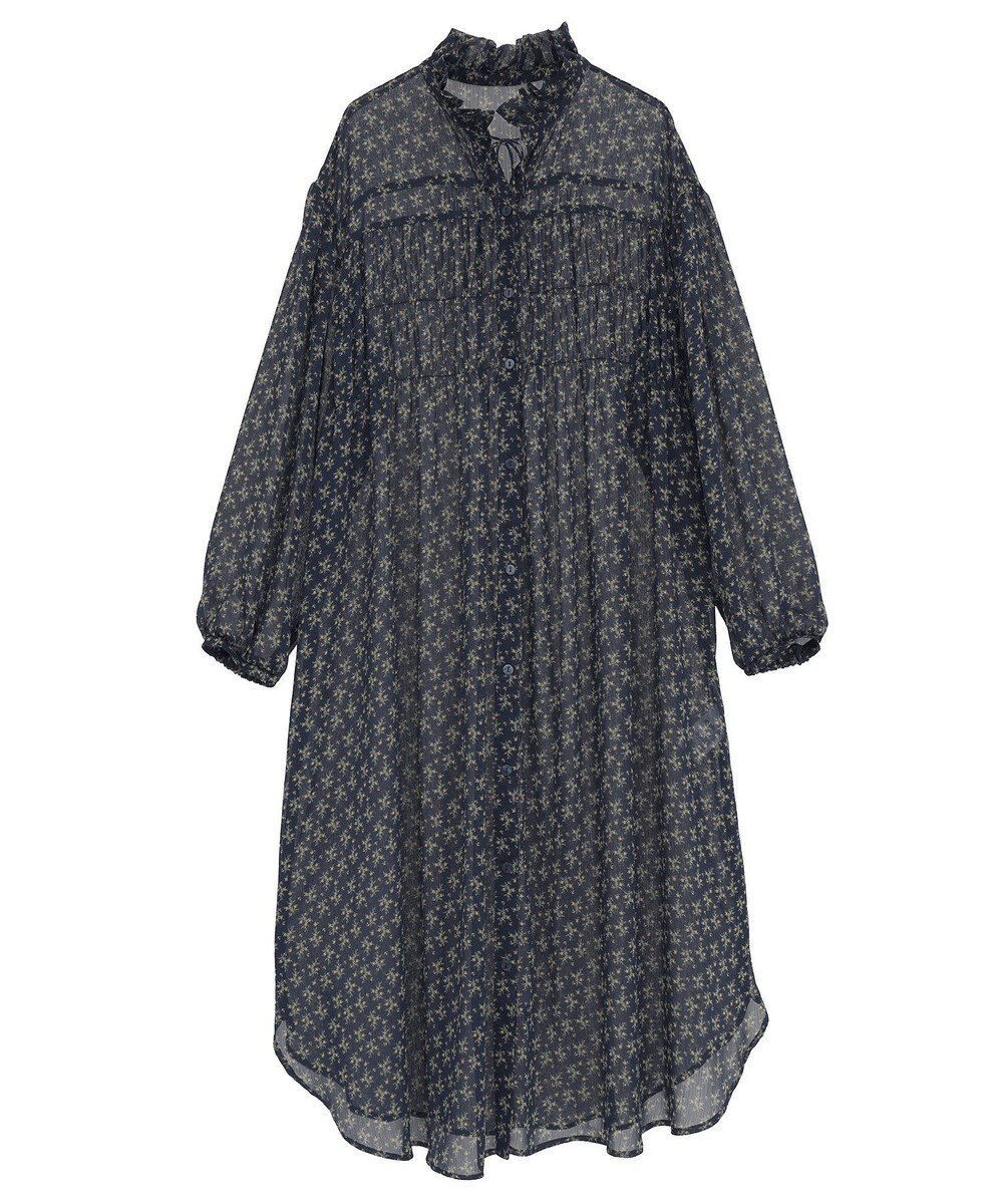 Green Parks 花柄シフォン楊柳ワンピース 