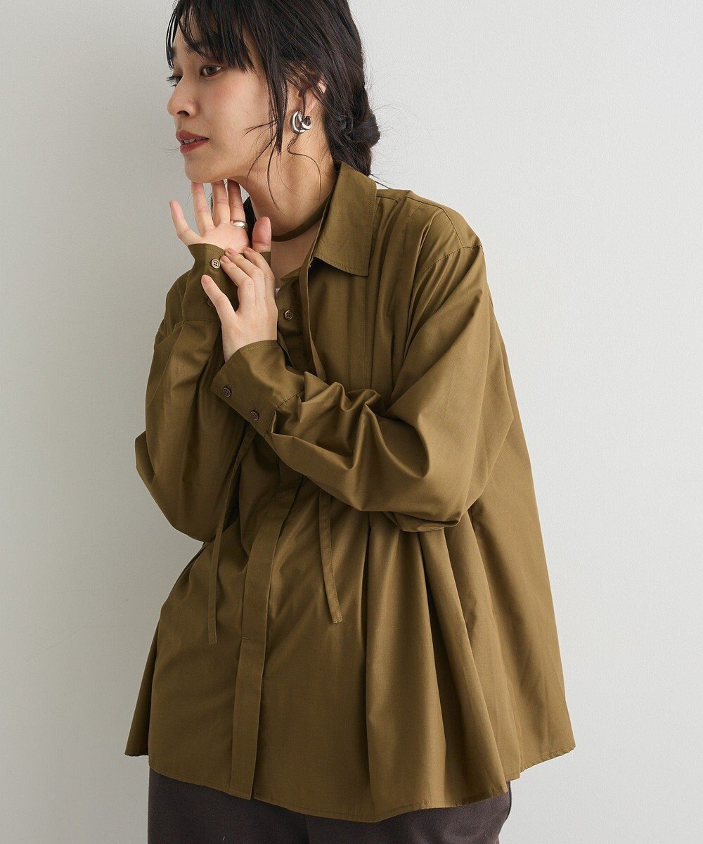 CRAFT STANDARD BOUTIQUE タイ付きタックシャツチュニック 