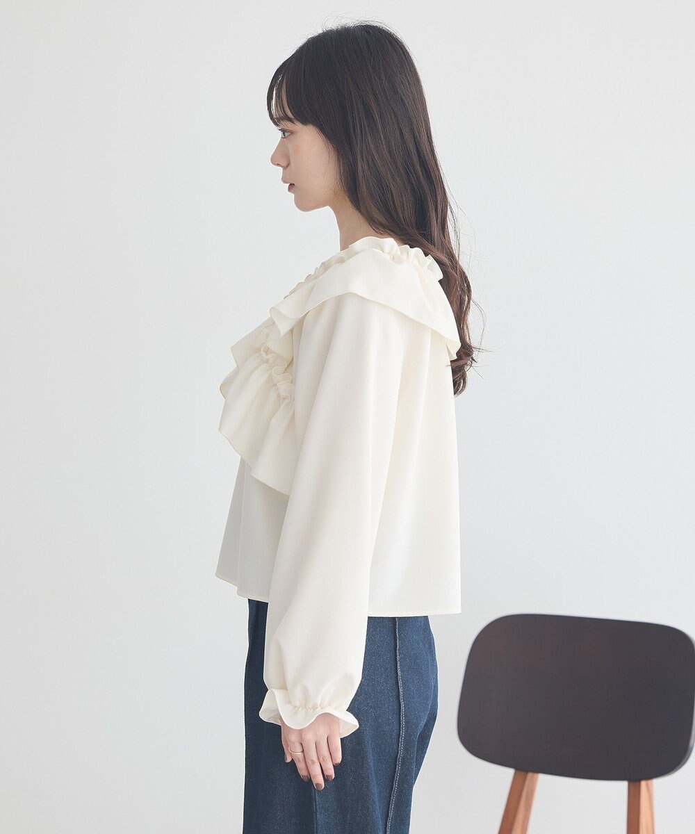 earth music&ecology フリルオフショルブラウス 