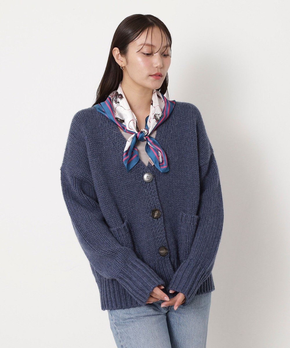 MOONBAT PAUL&JOE ACCESSOIRES(ポール & ジョー) シルクスカーフ 空 オーステルリッツ記念柱 ネコと毛糸 気球 65cm×65cm 手洗いOK 