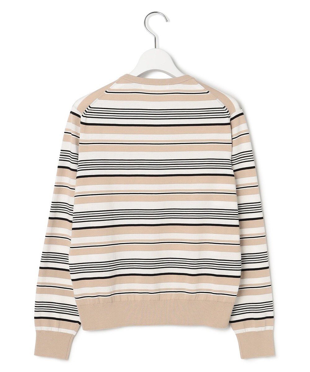 23区 【洗える】プレミアムビオコットン マルチボーダー カーディガン 