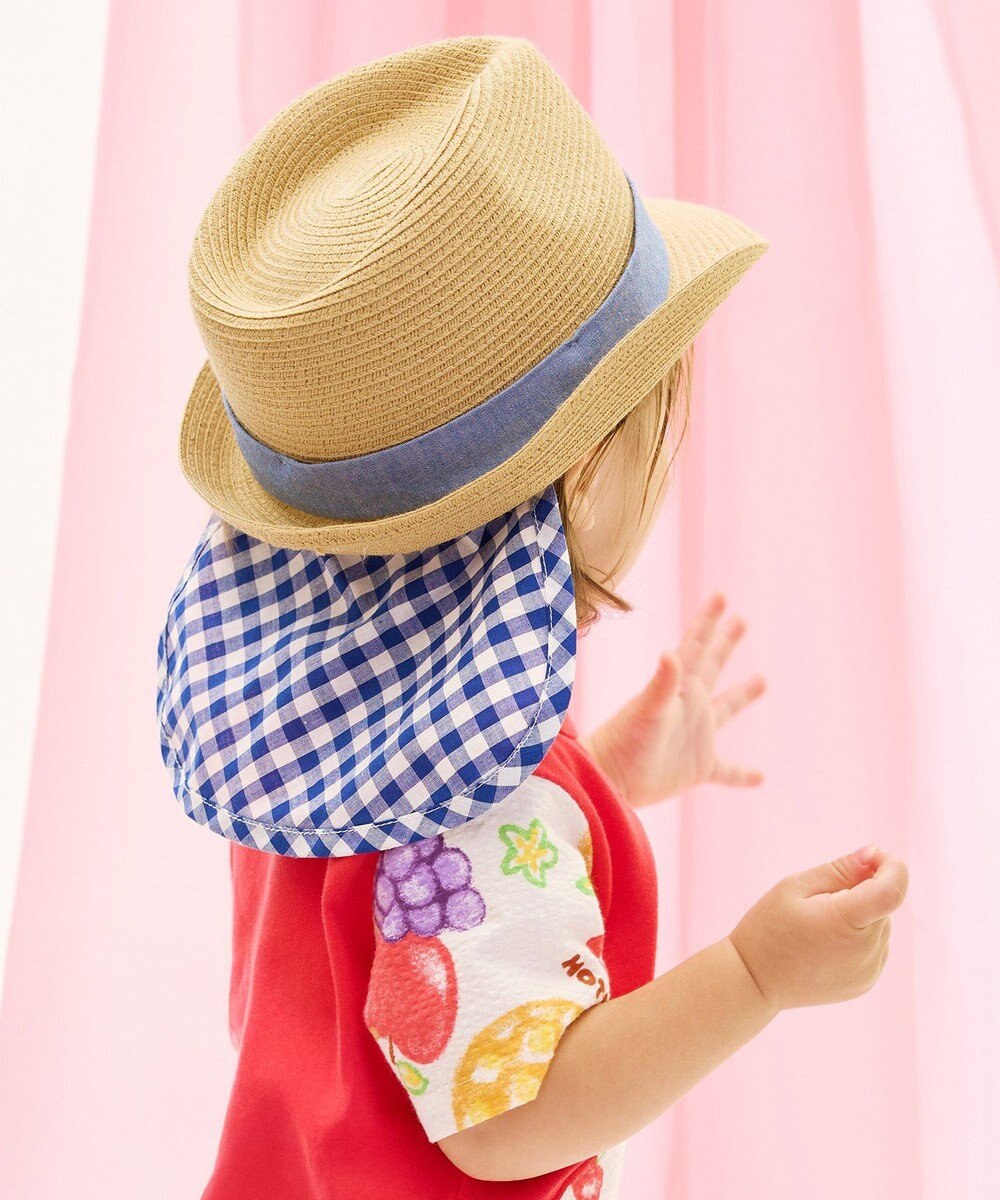 MIKI HOUSE HOT BISCUITS 【48-54cm】 麦わら風 中折れハット 