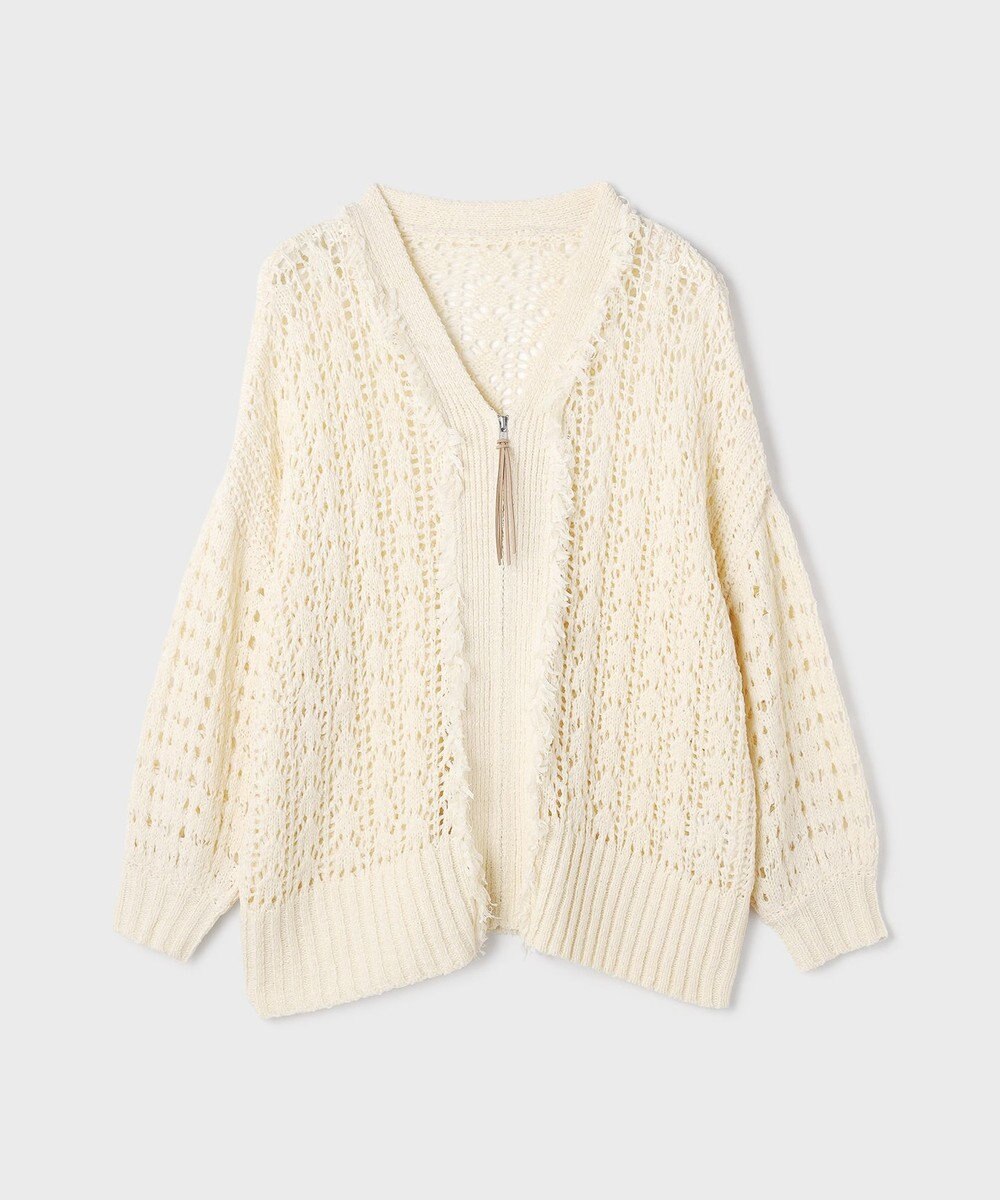 GRACE CONTINENTAL zipミドルニットカーディガン 