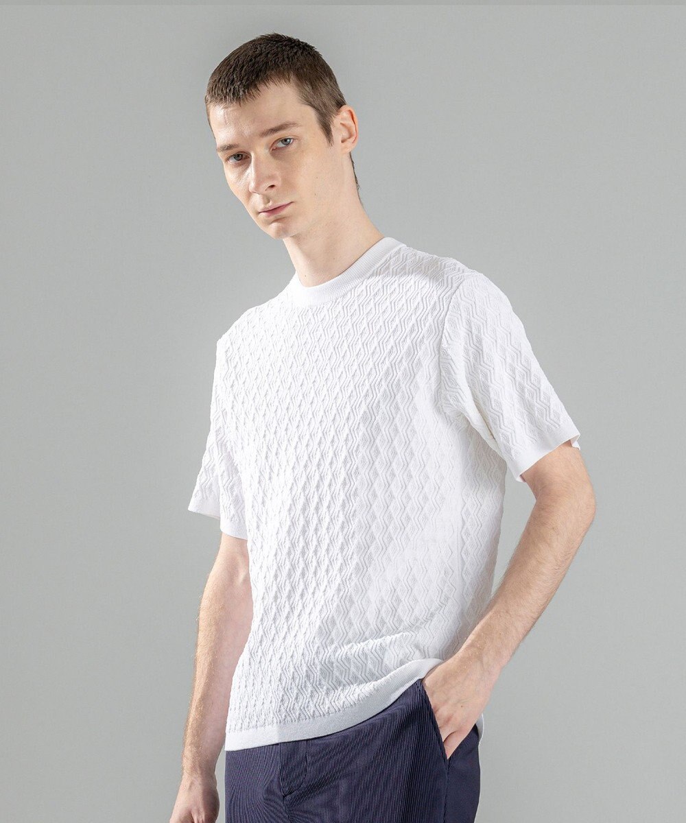 JOSEPH HOMME 【洗える】ドライコットンリンクス　半袖クルーネックニット 