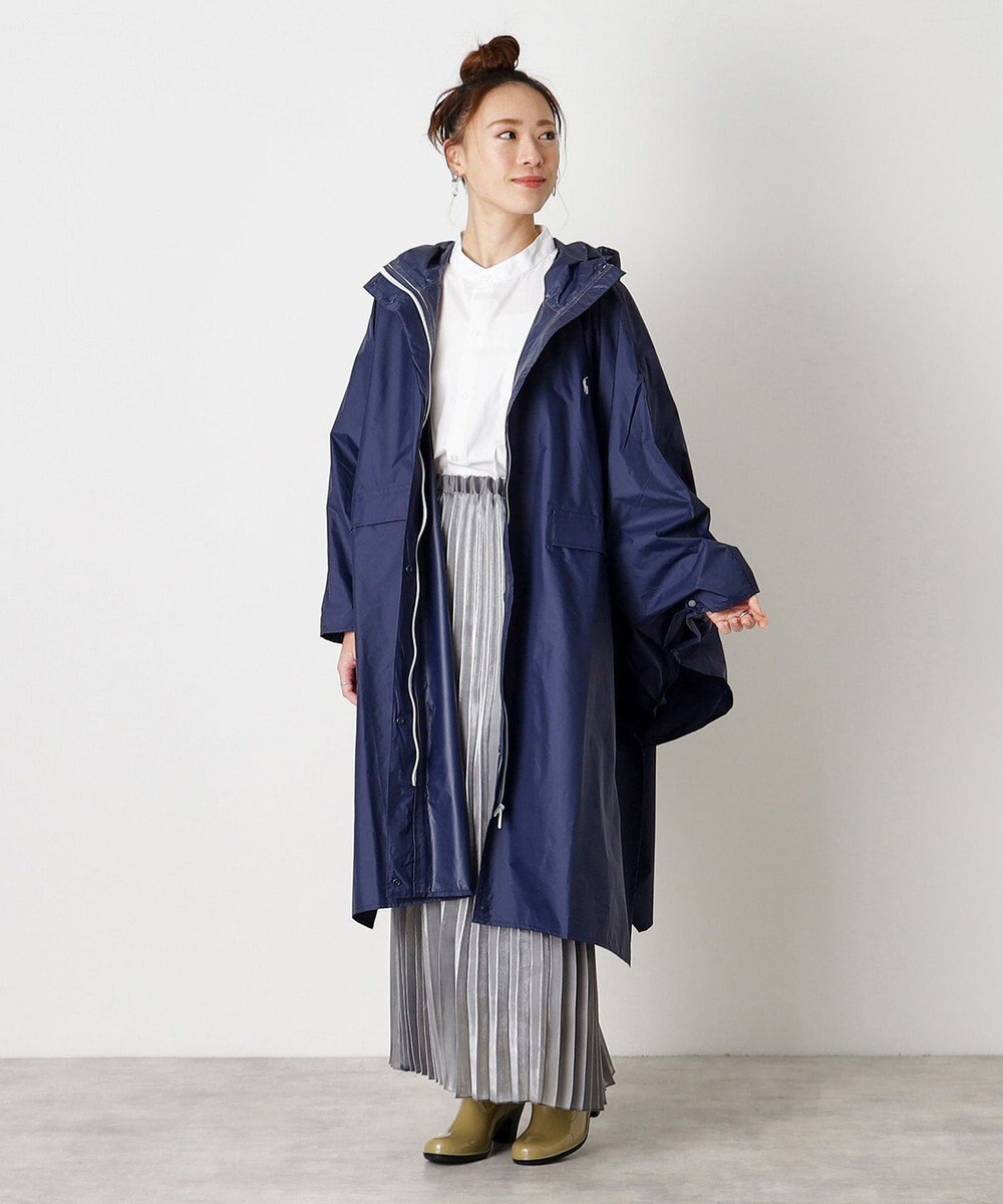 MOONBAT POLO RALPH LAUREN(ポロ ラルフローレン) ポロポニー ポケッタブル レインポンチョ レインコート 無地 フード 収納袋 ロゴ入 レディース 