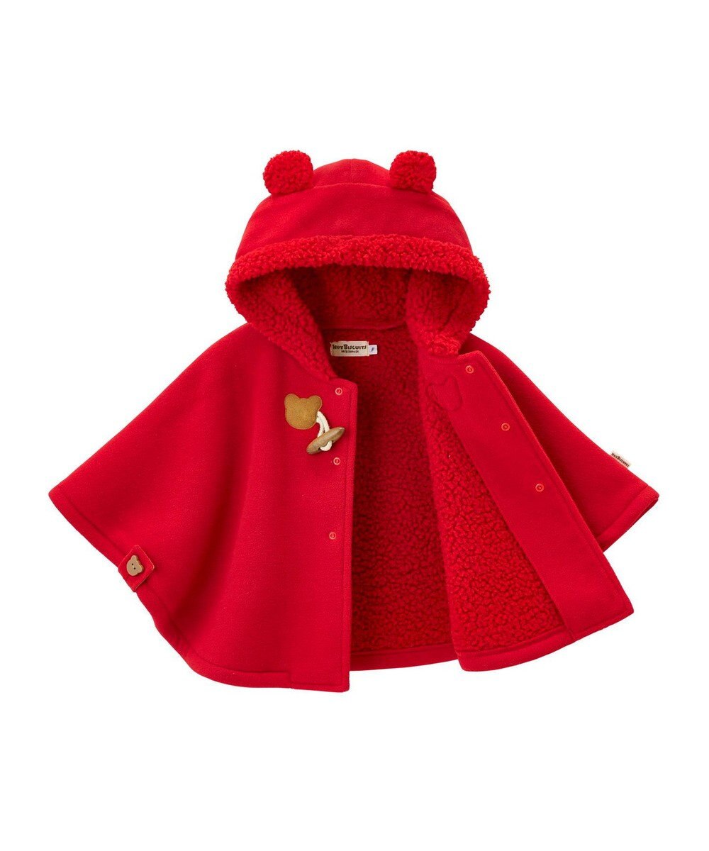 MIKI HOUSE HOT BISCUITS お耳付きボアフリース ダッフルマントギフトセット【BOX付き】 