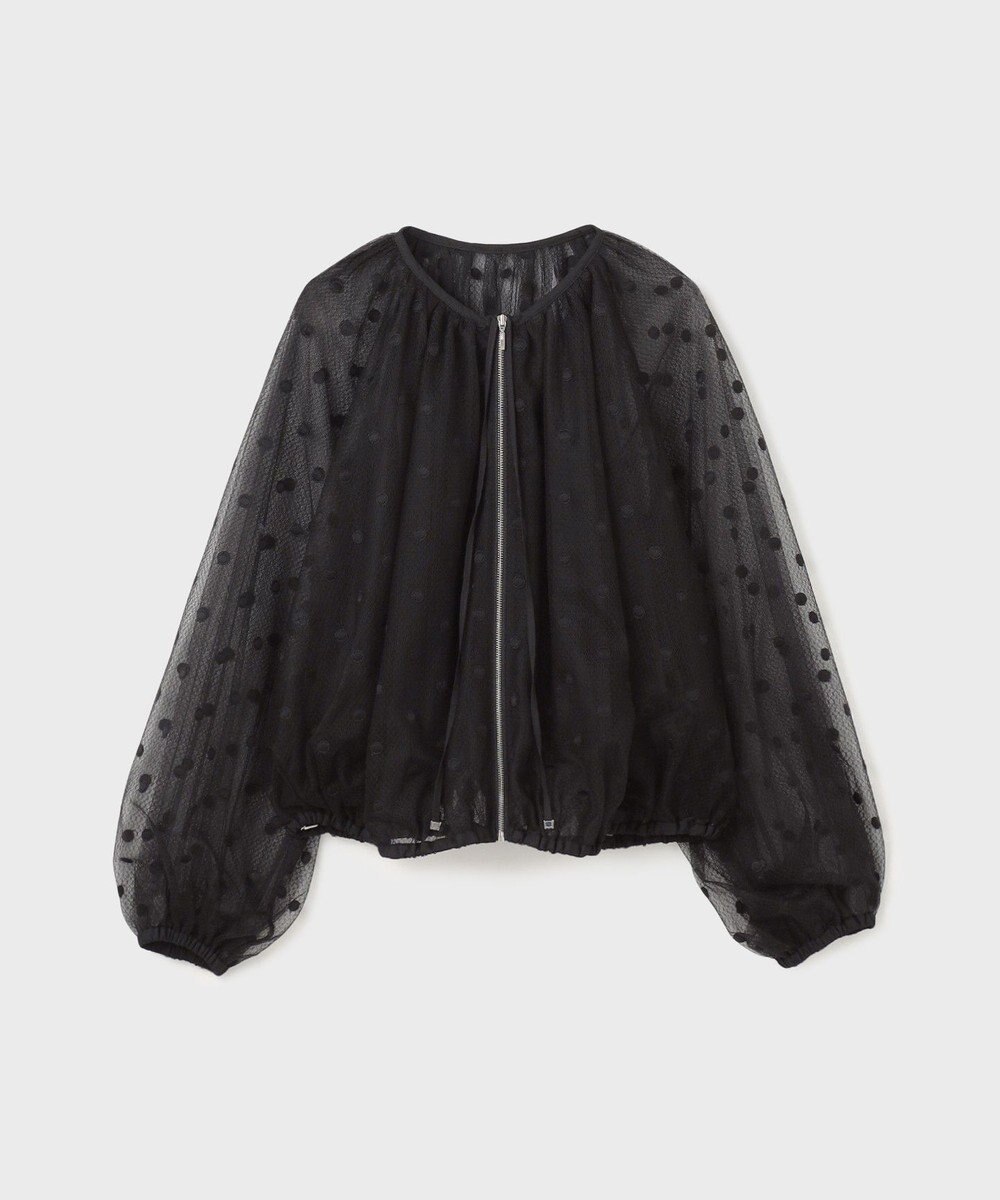 GRACE CONTINENTAL チュールノーカラーブルゾン 