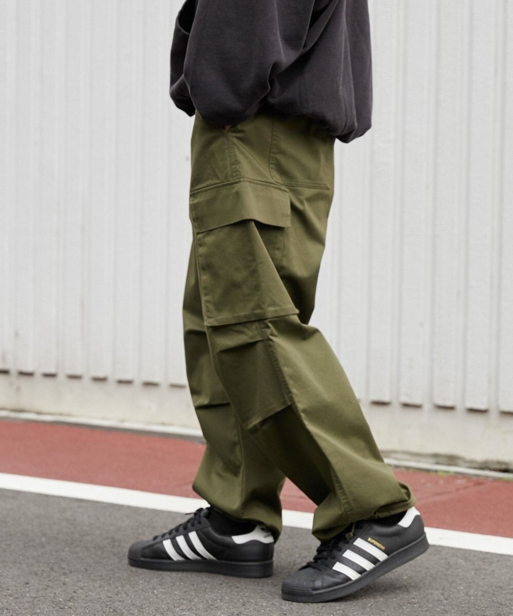 WEGO 【ウエストゴム】イージーワイドカーゴパンツ 