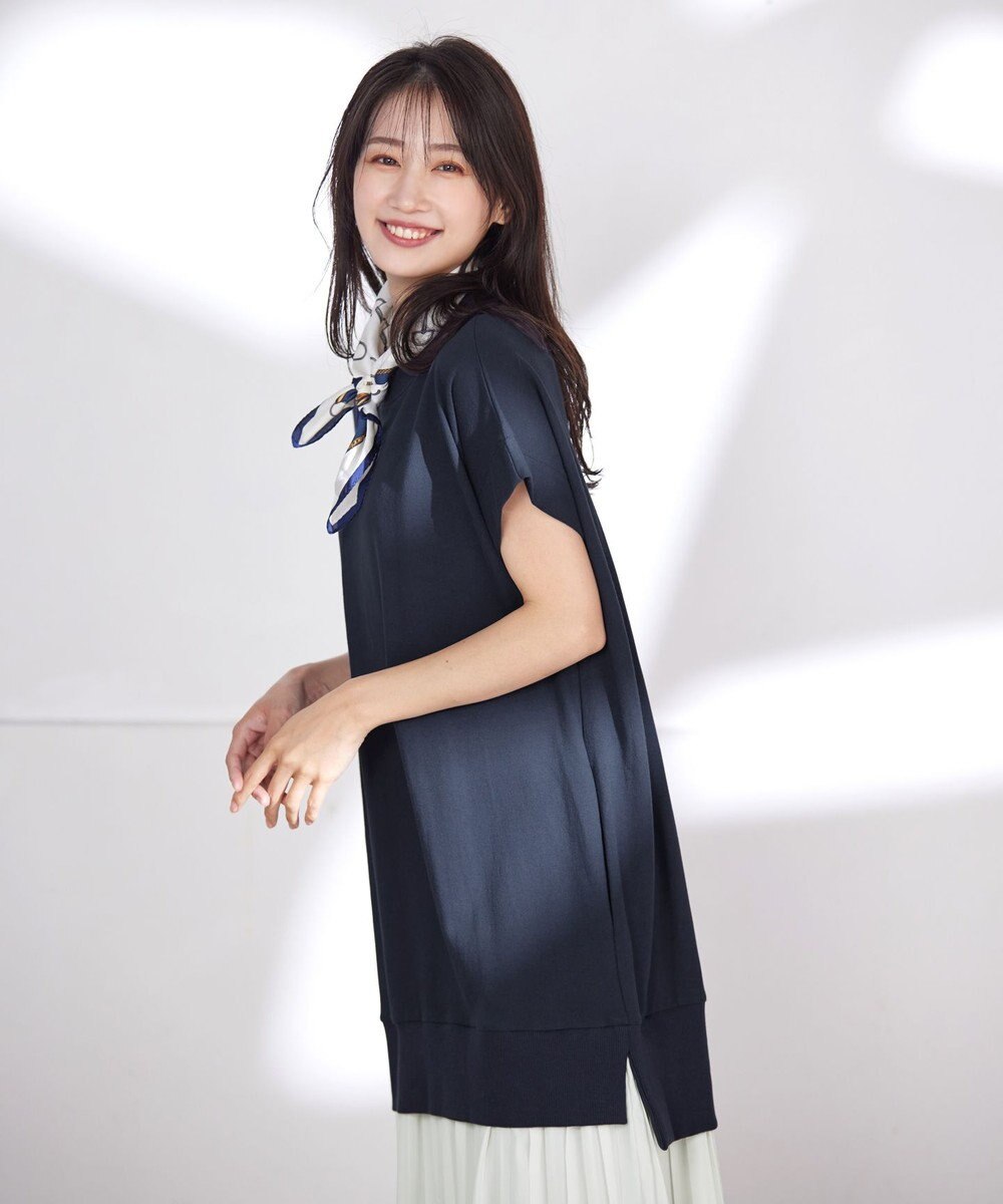 Tiaclasse 【洗える】裏毛プリーツコンビワンピース 