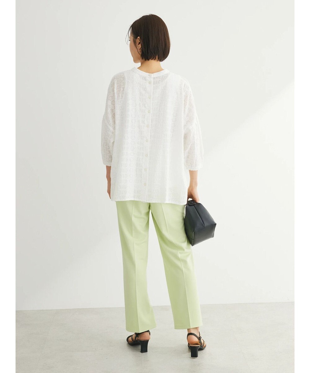 Green Parks インド綿 SET２点 刺繍７分丈ブラウス＋タンクトップ 