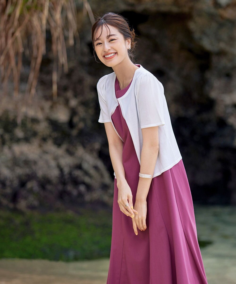 Tiaclasse L 【新色追加・洗える・UVケア・接触冷感】サマーニット半袖カーディガン 