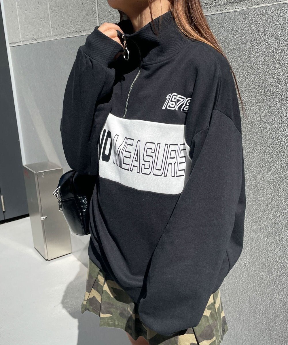 WEGO グラフィックハーフジップビッグスウェット 