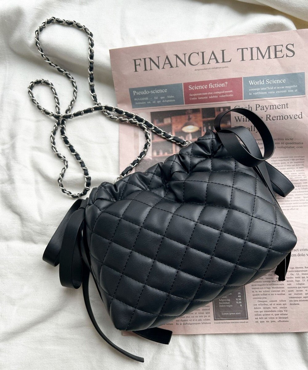 WEGO サイドリボンキルティングショルダー 