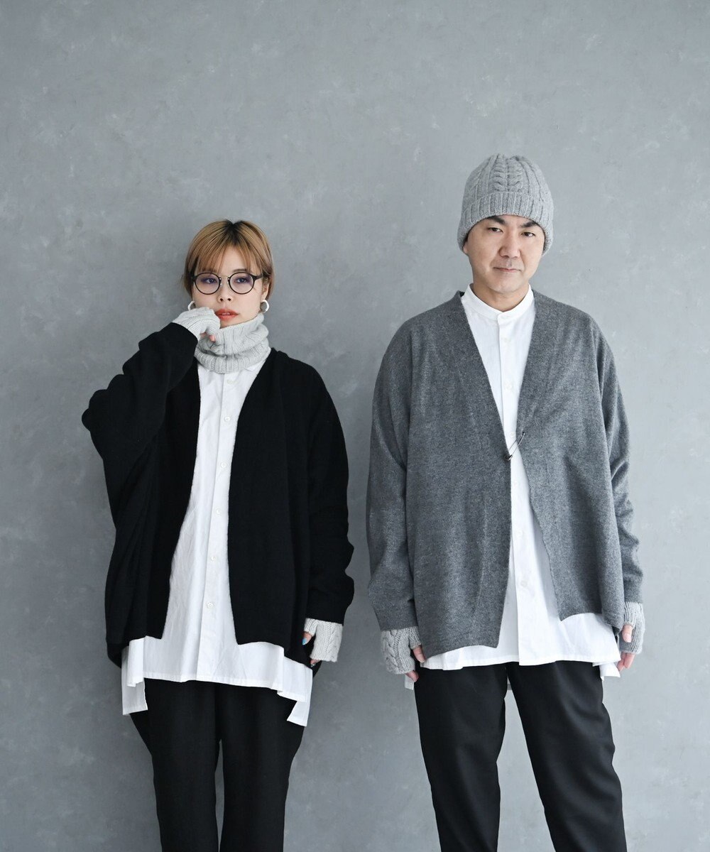 muuc 〈希少な素材〉〈高級15.5マイクロン長極細メリノウール100%〉〈ユニセックス〉ウルグアイウールのジャケットカーディガン 