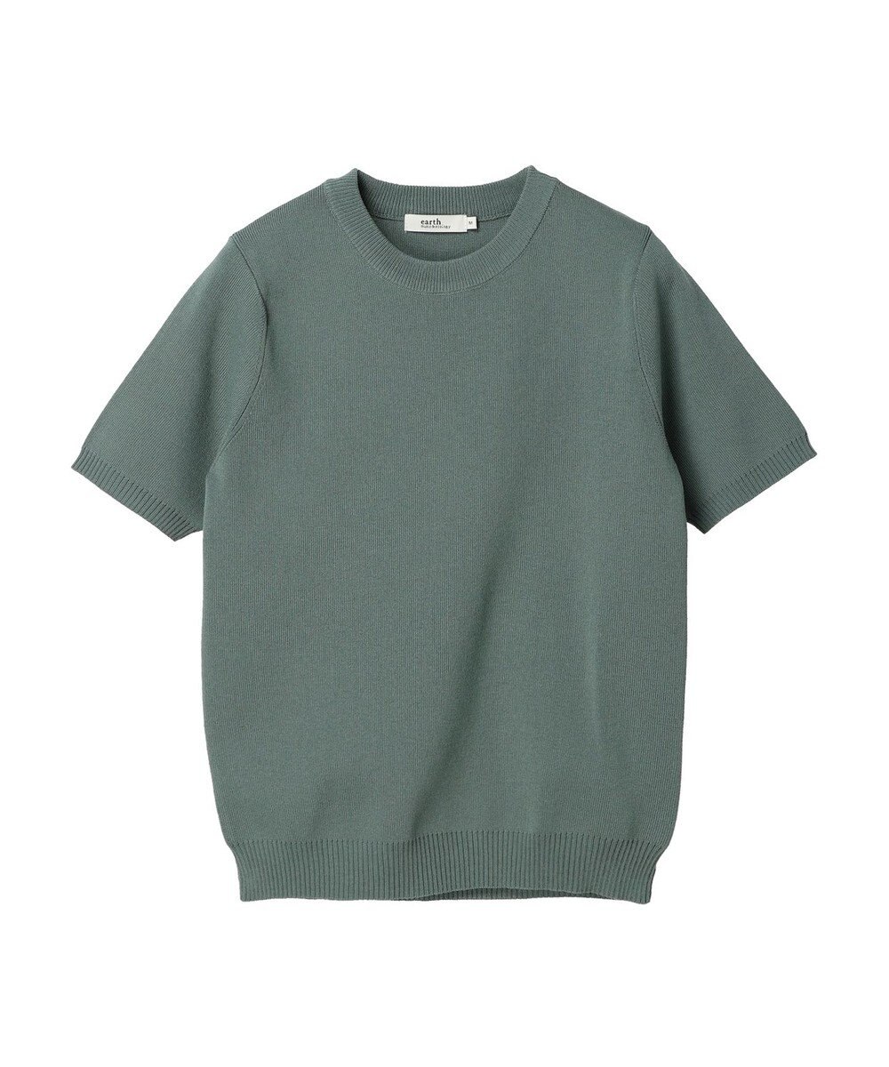 earth music&ecology 総針クルーネックハンソデプルオーバー 