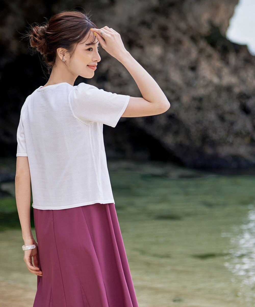 Tiaclasse L 【新色追加・洗える・UVケア・接触冷感】サマーニット半袖カーディガン 