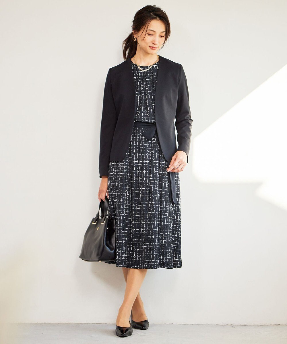 自由区 【好評につき追加生産/洗える】WASHABLEPONTE ノーカラージャケット 