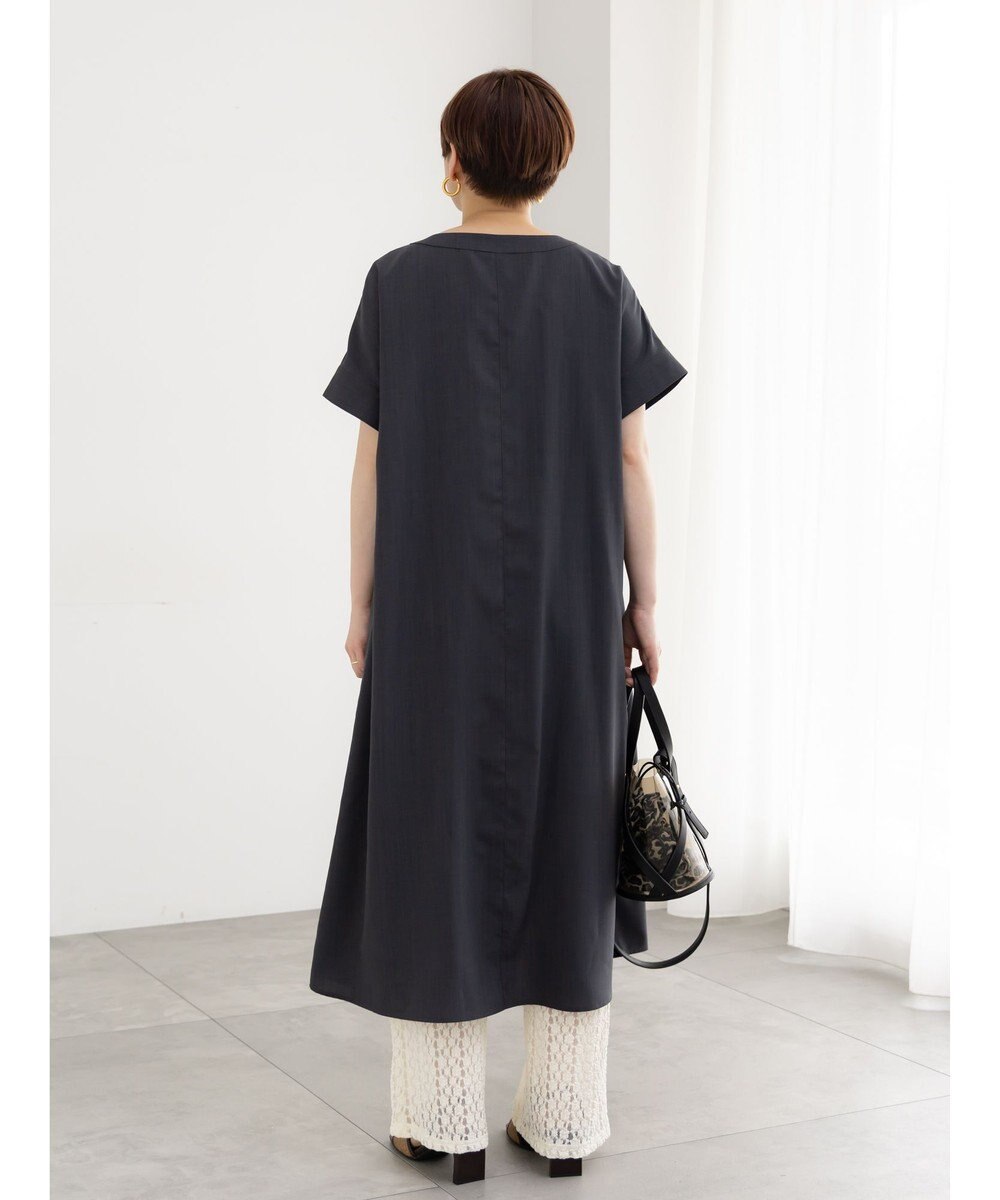 Te chichi 麻調サックワンピース 