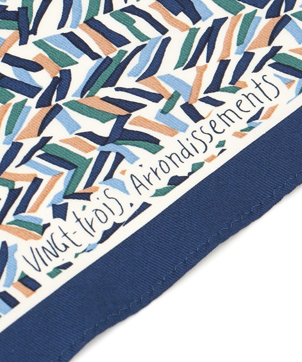 23区 ヘリンボーン プリント スカーフ 