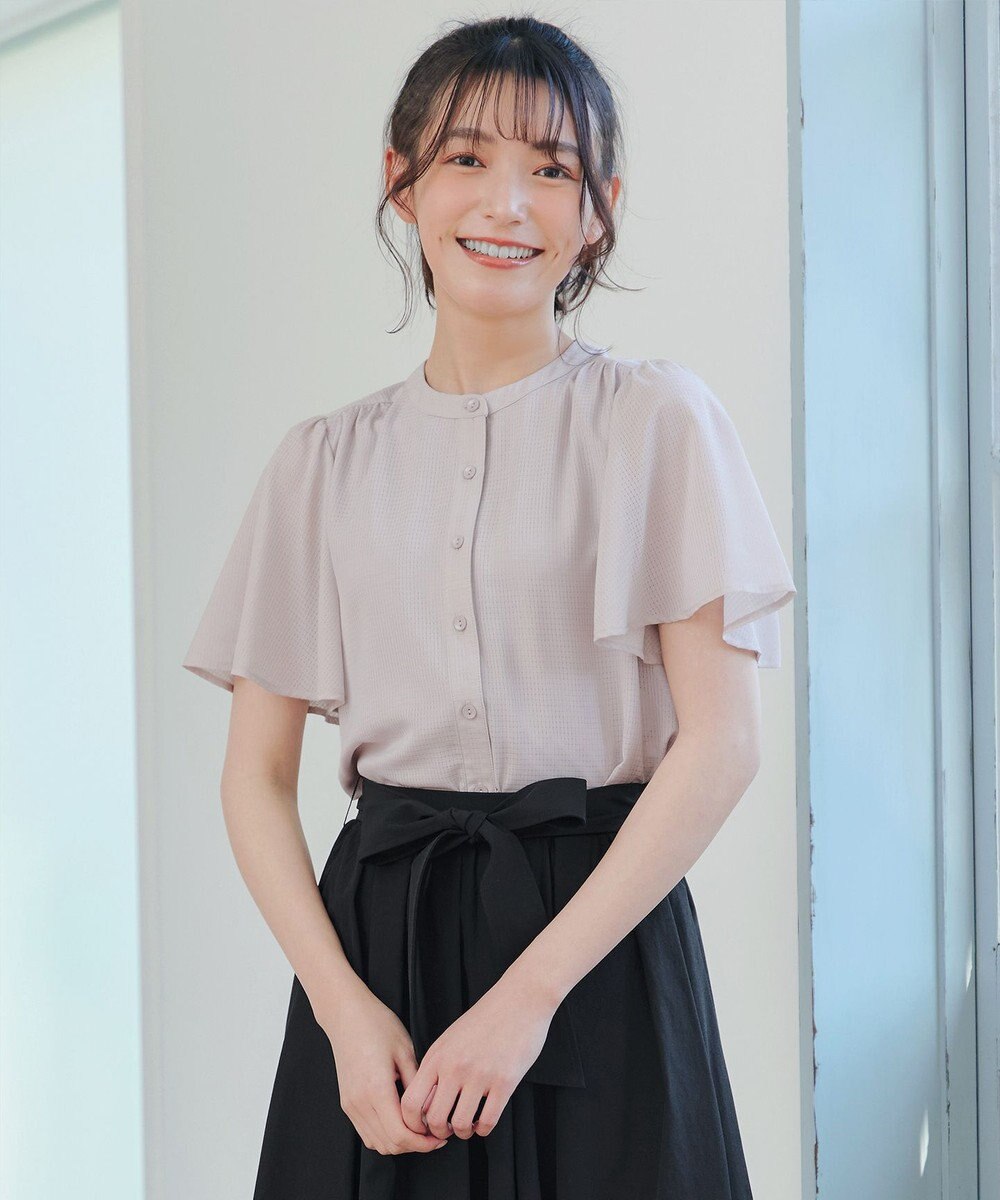 Tiaclasse 【セットアップ対応・洗える】シアーチェックブラウス 