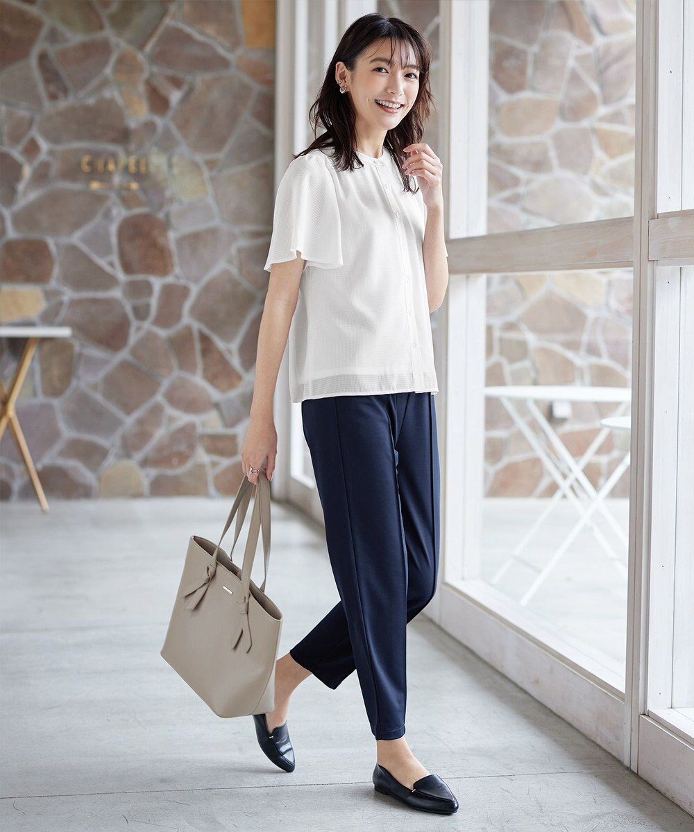 Tiaclasse 【セットアップ対応・洗える】シアーチェックブラウス 