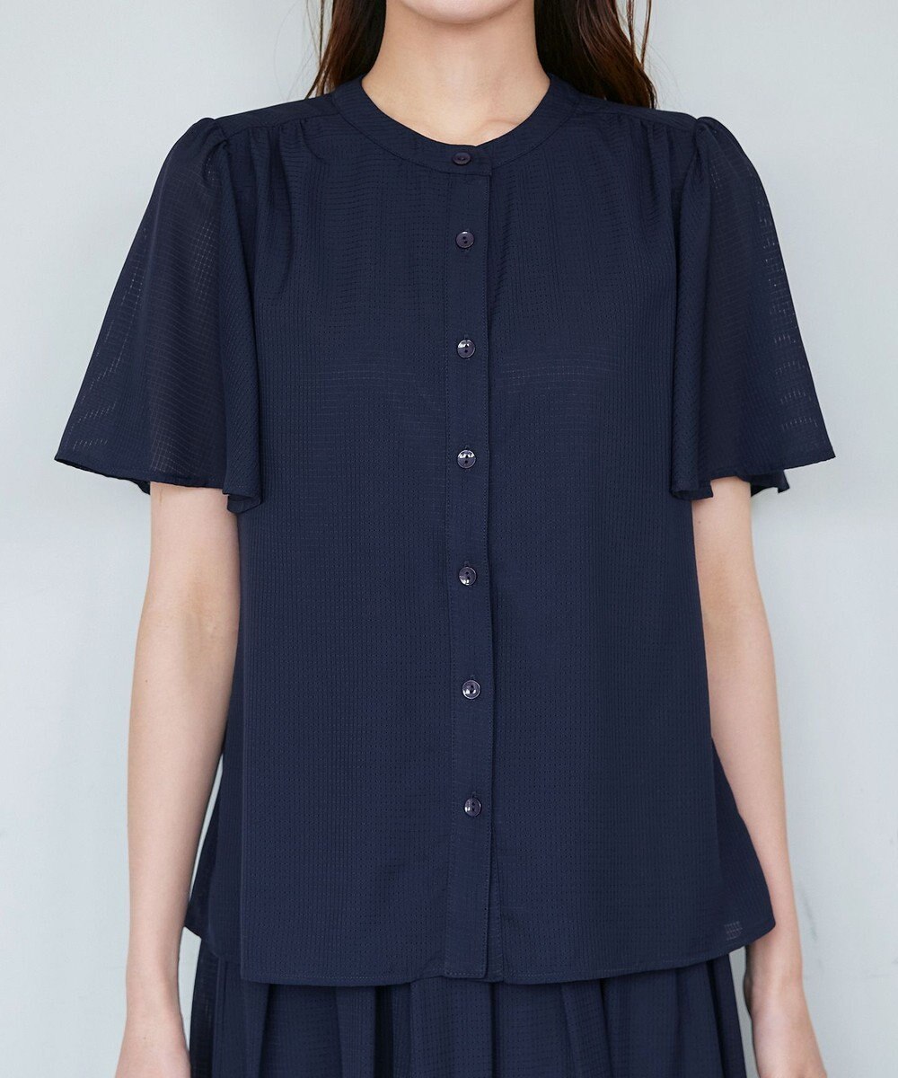 Tiaclasse 【セットアップ対応・洗える】シアーチェックブラウス 