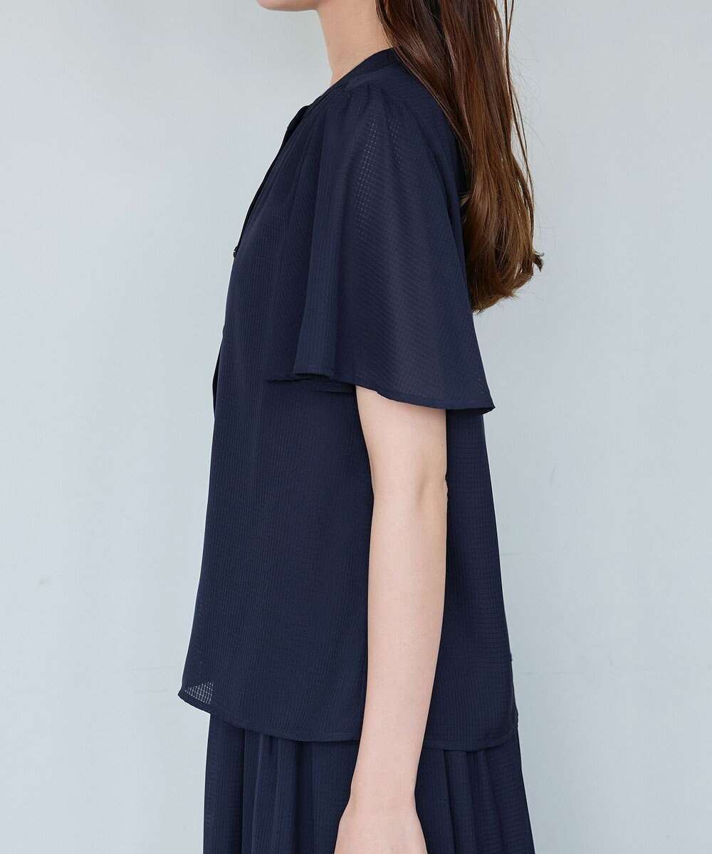 Tiaclasse 【セットアップ対応・洗える】シアーチェックブラウス 