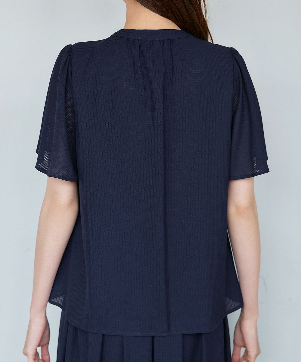 Tiaclasse 【セットアップ対応・洗える】シアーチェックブラウス 