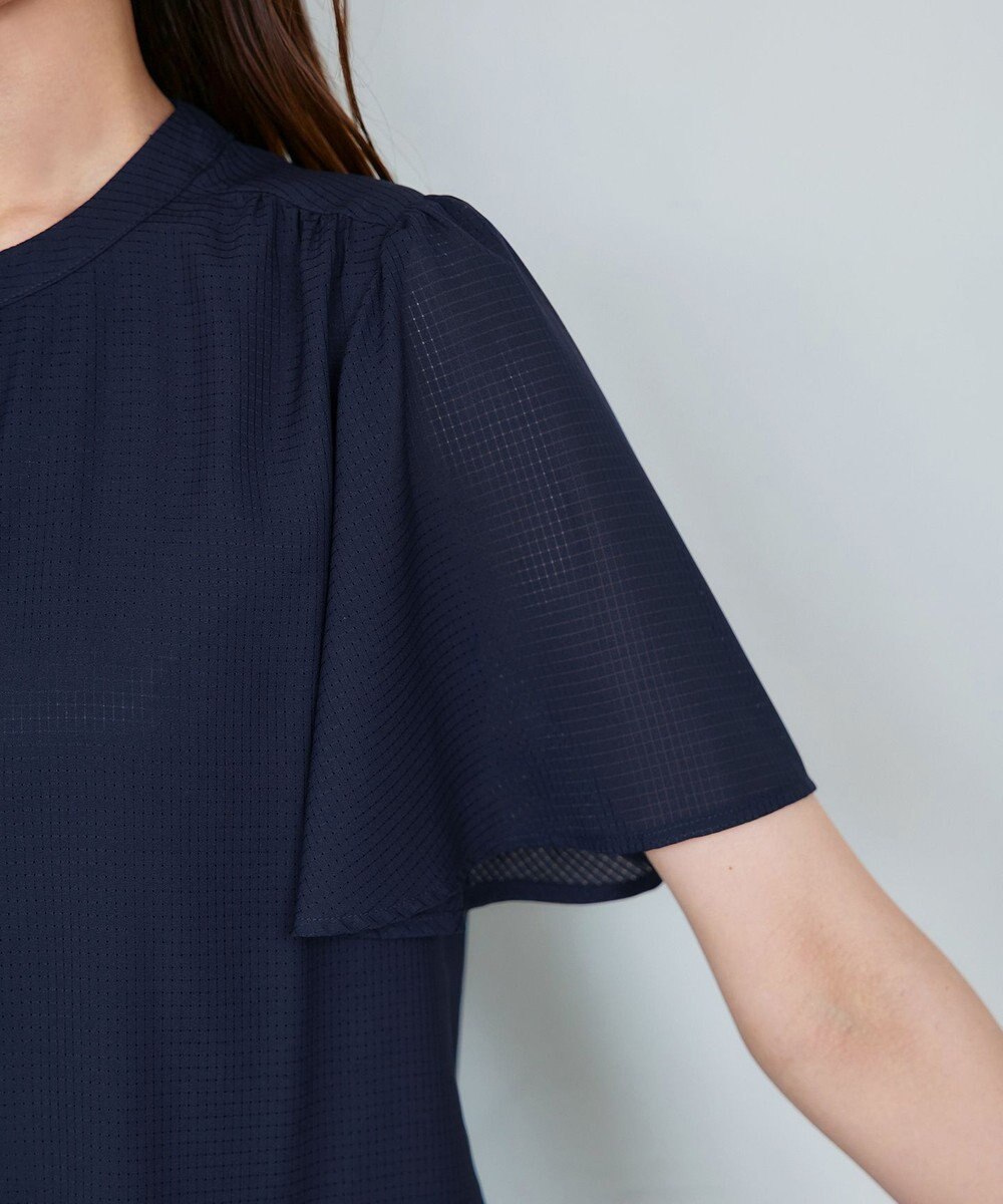 Tiaclasse 【セットアップ対応・洗える】シアーチェックブラウス 