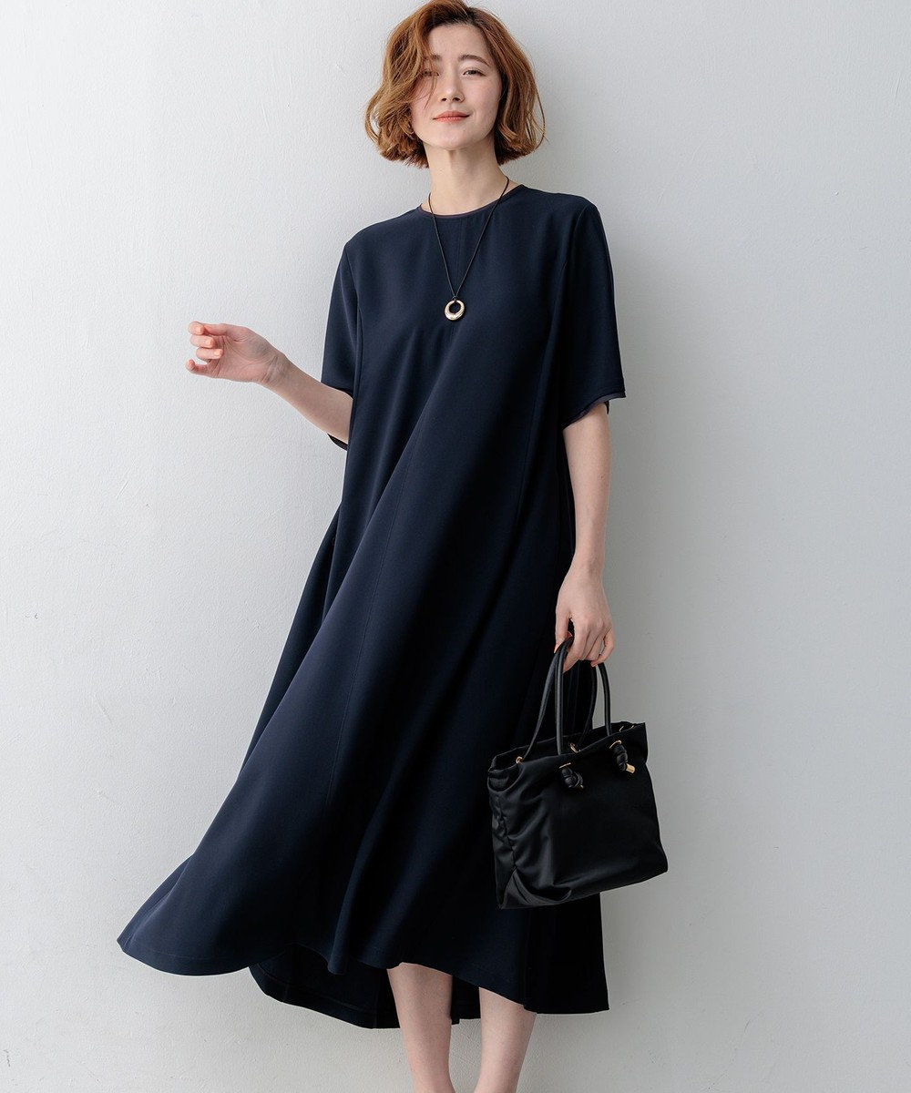 23区 S ストレッチジョーゼット フレアワンピース 