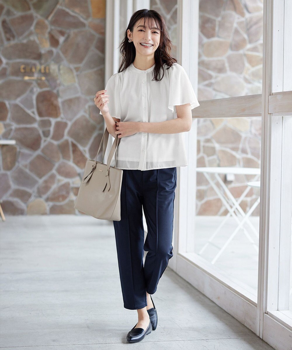 Tiaclasse 【セットアップ対応・洗える】シアーチェックブラウス 