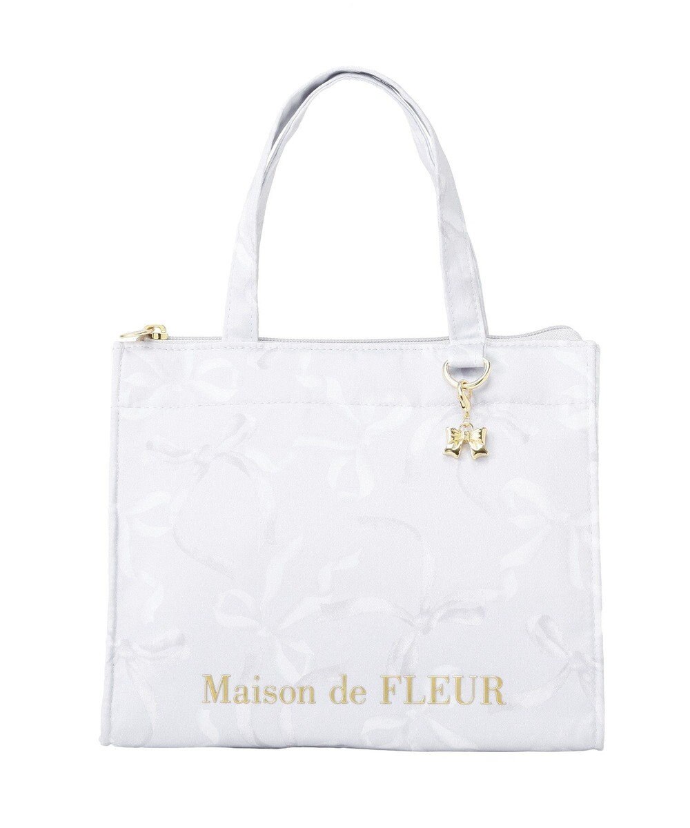 Maison de FLEUR 【保冷機能付き】リボン柄保冷バッグ 