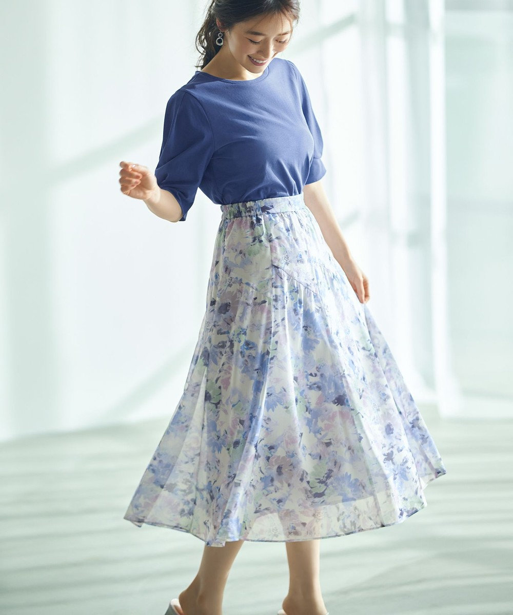 洗える】アクアフローラル スカート / any SiS L | ファッション通販