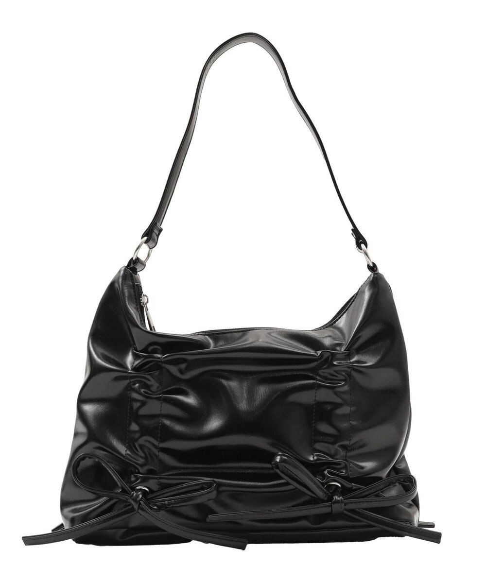 WEGO ギャザーリボンハーフムーンバッグ 