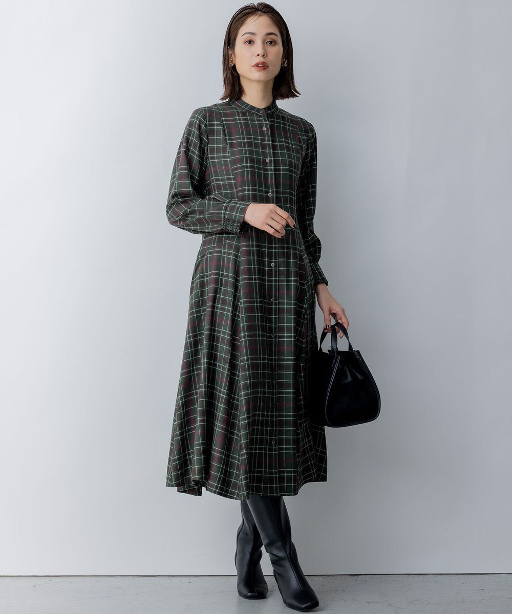 組曲 シアーツイルチェック ワンピース 