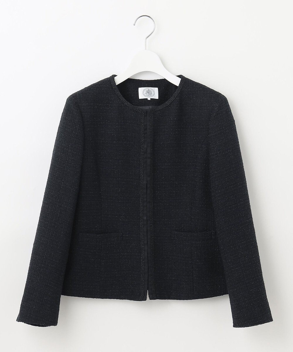 J.PRESS LADIES ファンシーツイード ノーカラー ジャケット 