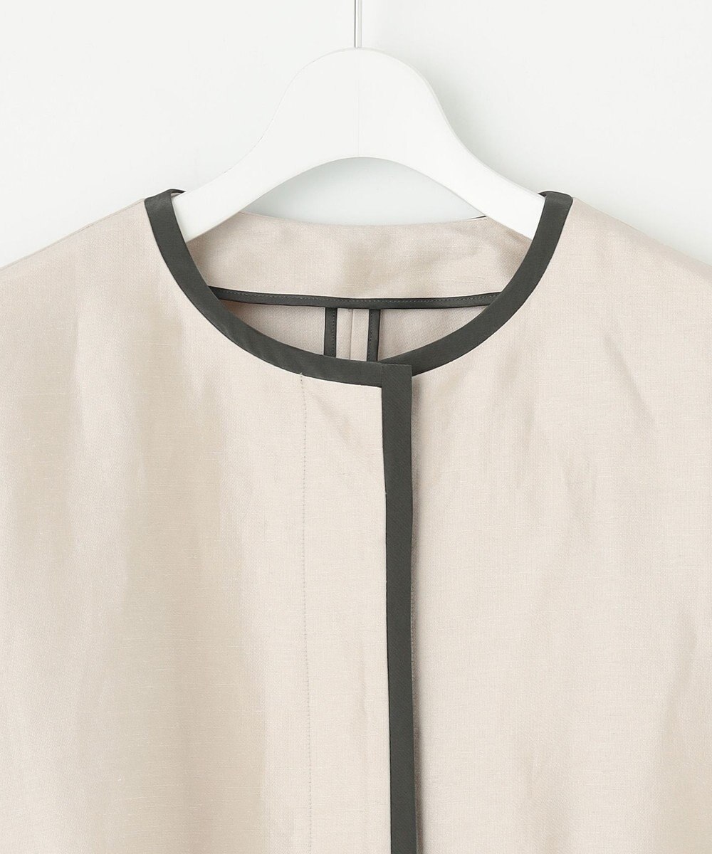 自由区 バイカラーパイピング コート 