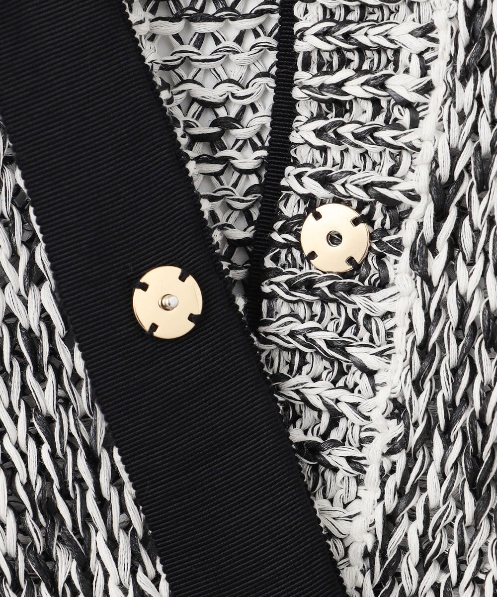 BEIGE， 【洗える】THYME / クルーネックコットンメッシュカーディガン 