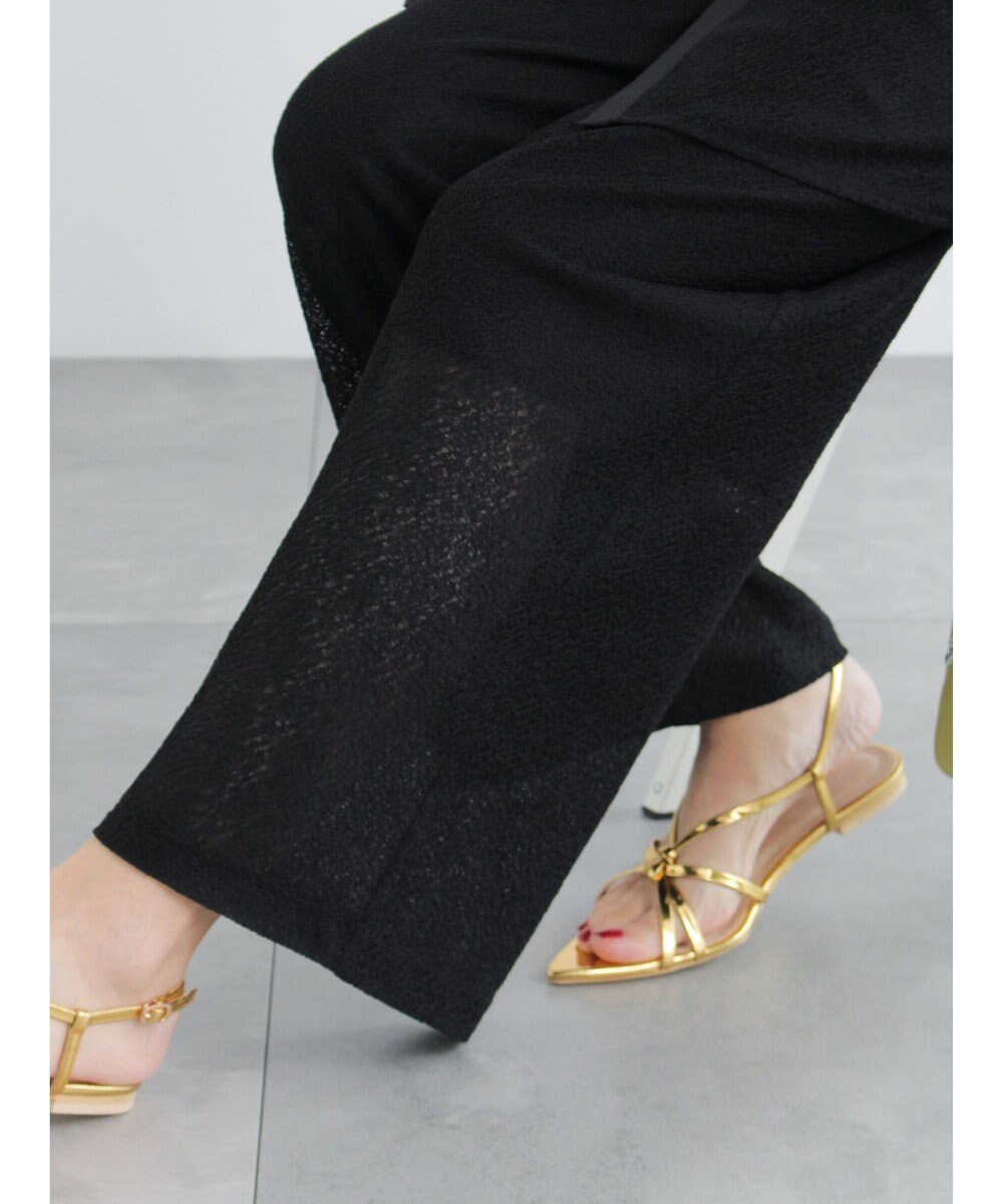 Te chichi クレープメッシュストレートパンツ（セットアップ可） 