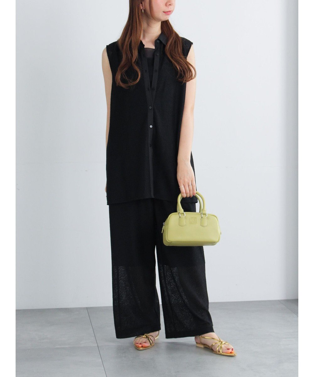 Te chichi クレープメッシュストレートパンツ（セットアップ可） 