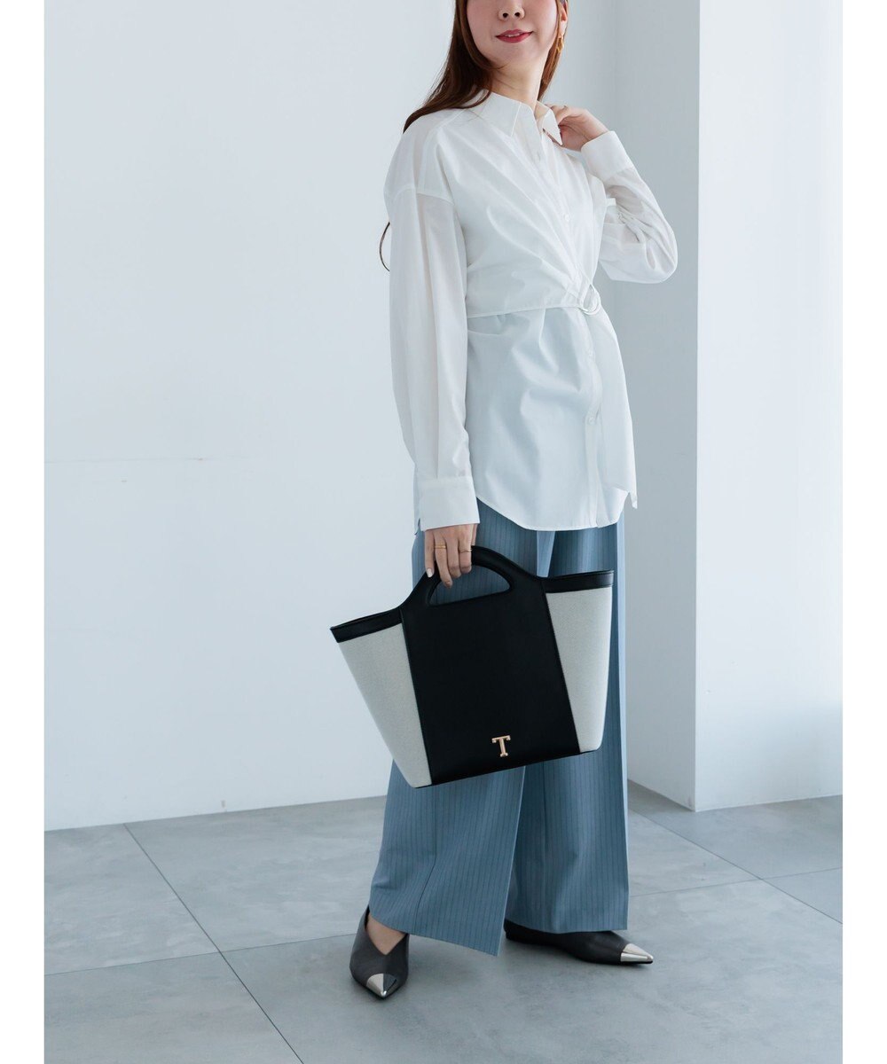 Te chichi ピンストライプタックワイドパンツ 