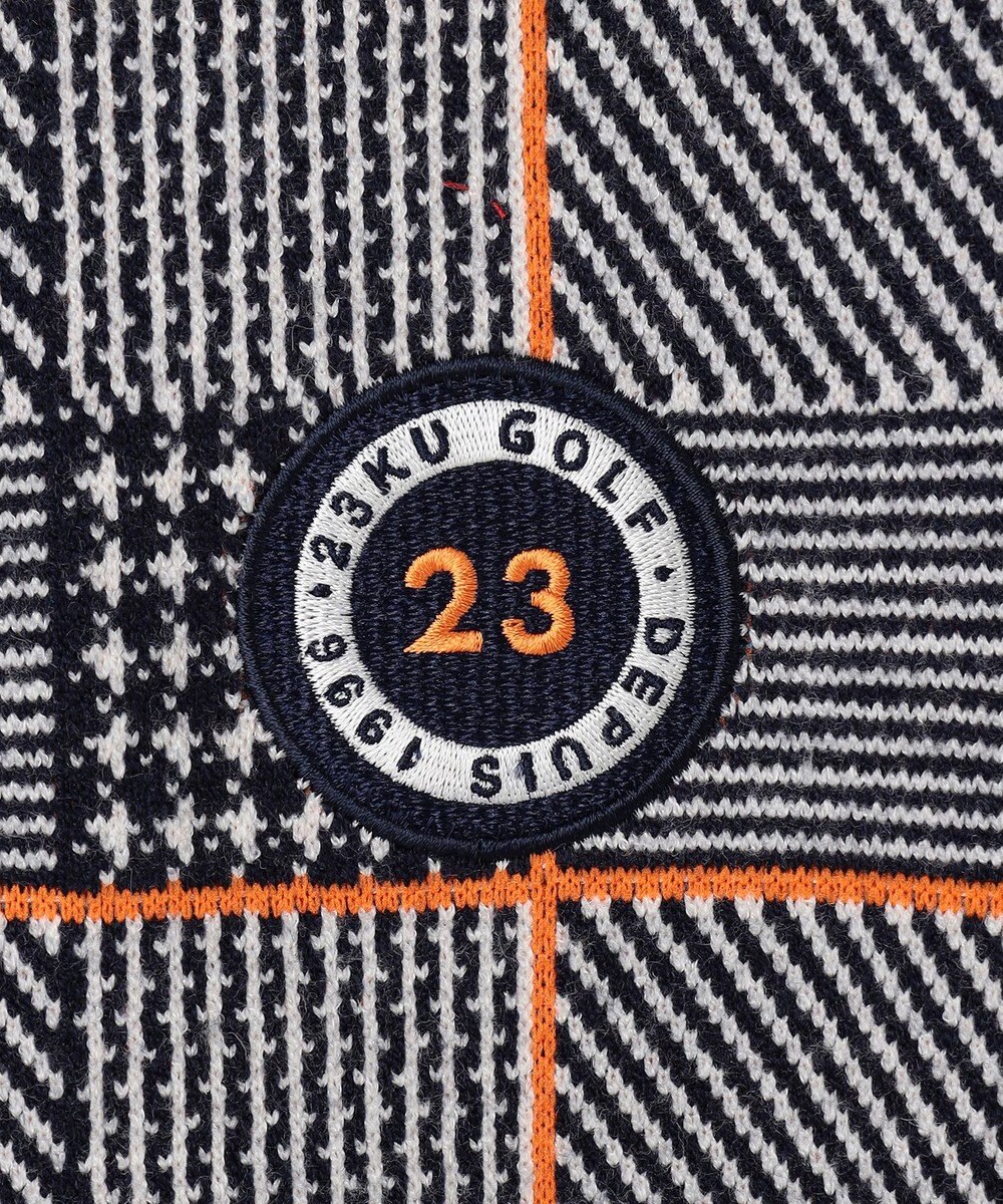 23区GOLF 【WOMEN】チェックジャガード クルーネック ニット 