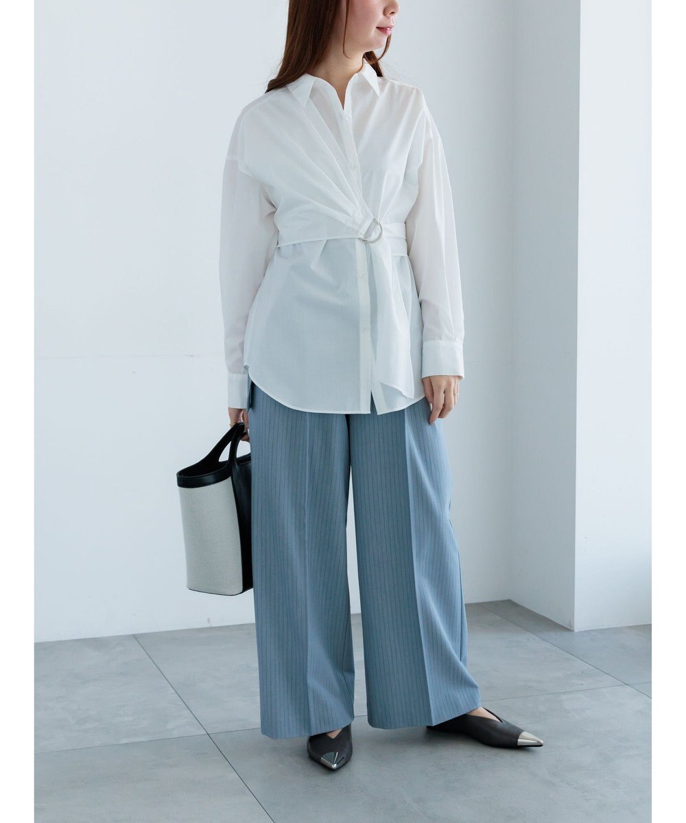 Te chichi ピンストライプタックワイドパンツ 